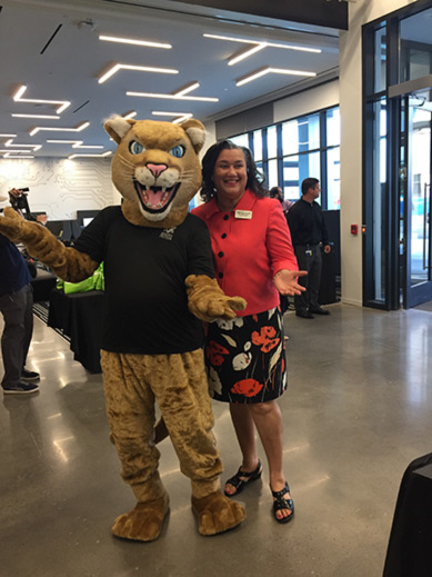 The Augusta Tech Cougar and Dr. Melissa Frank-Alston