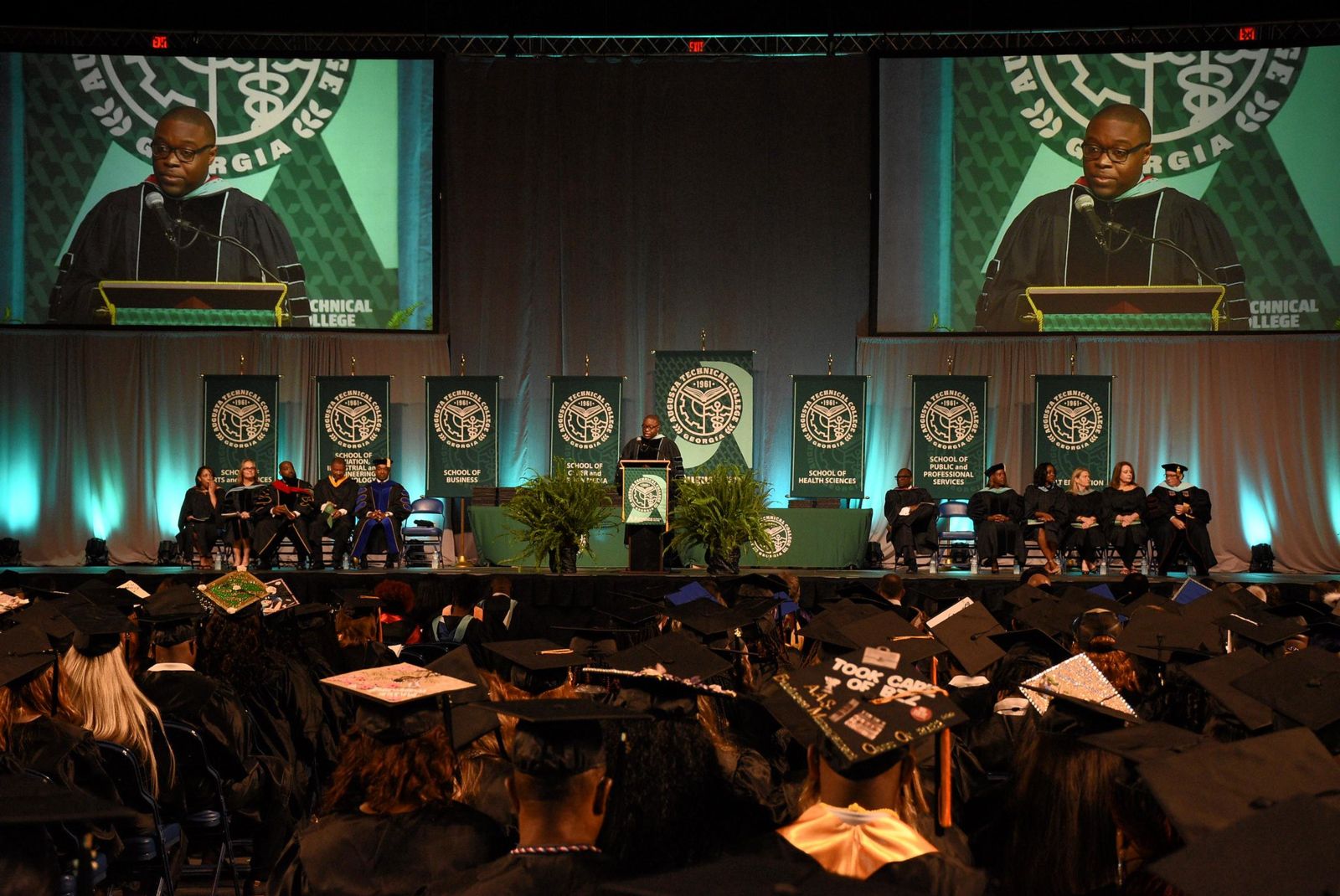 Augusta Technical College Graduation with President Dr. Whirl speaking.