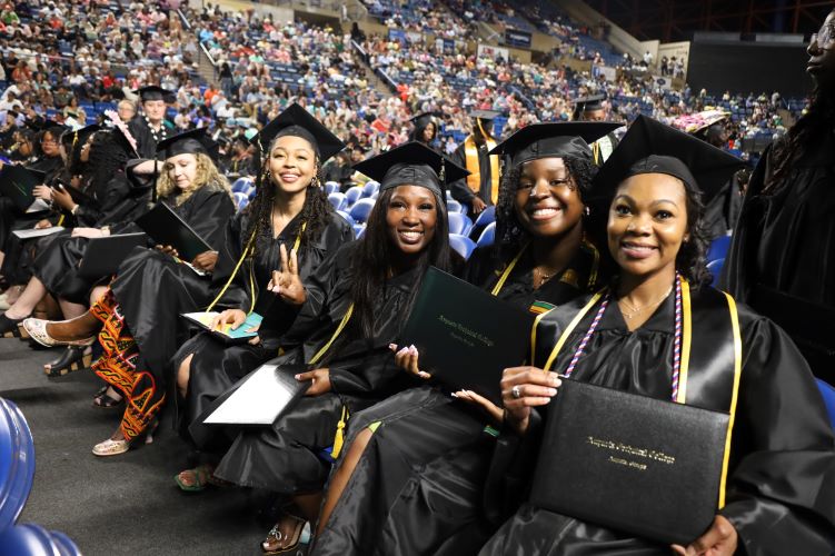 Students at graduation