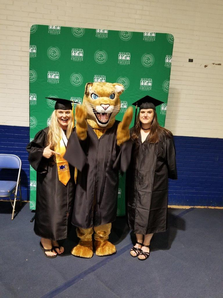 Augusta Tech Graduates with Alex T. Cougar