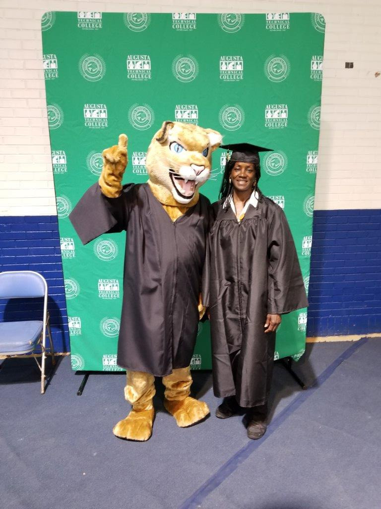 Augusta Tech Graduate with Alex T. Cougar