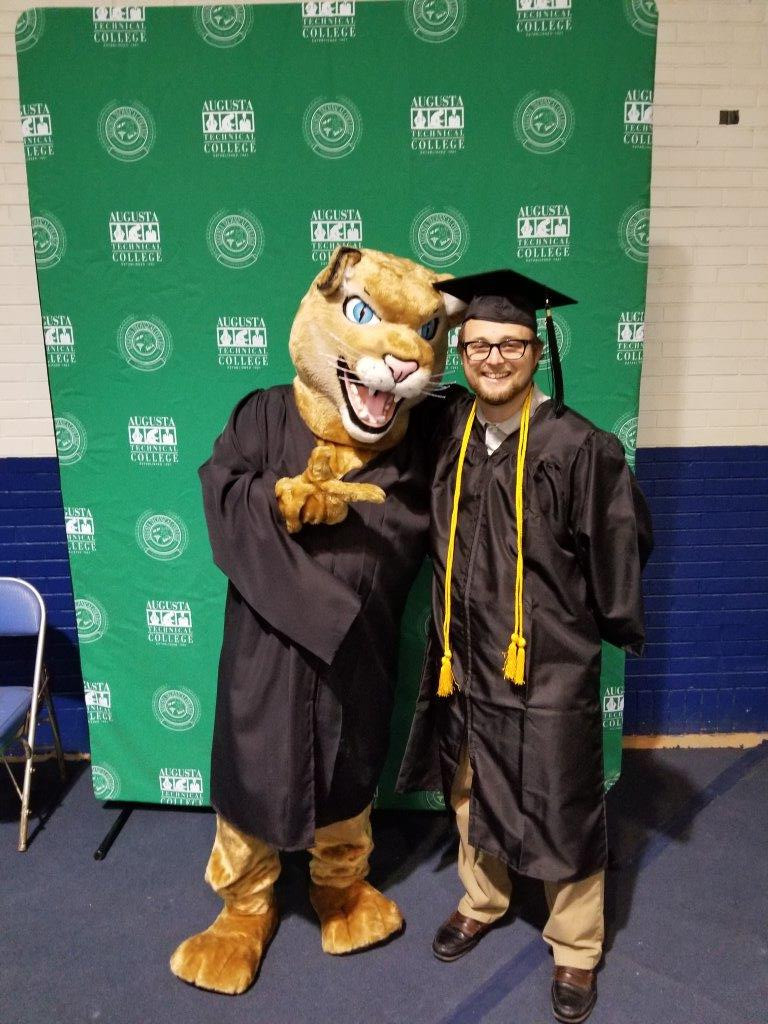 Augusta Tech Graduate with Alex T. Cougar