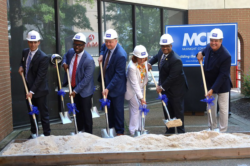 Pictured L to R: Nic Woods, Dr. Jermaine Whirl, McKnight, Margaret Woodard, Garnett Johnson, and Joe Gambill