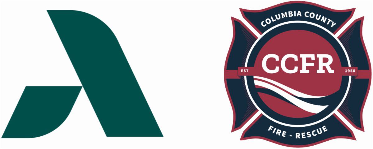 Augusta Tech icon to the left of the Columbia County Fire and Rescue (CCFR) logo.