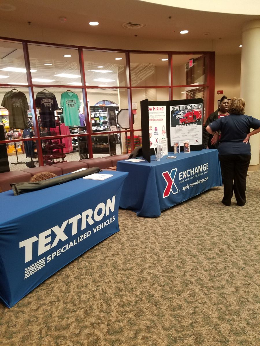 Textron and Exchange at the Augusta Technical College Career Fair 2018
