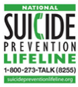 White box with test National Suicide Prevention Lifeline 1-800-273-TALK (8255) suicidepreventionhotline.org 