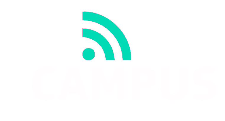 The eCampus logo - a lowercase e above the word Campus in black font on a white back ground. A green dot with 2 green arced lines are to the right of the e above campus.